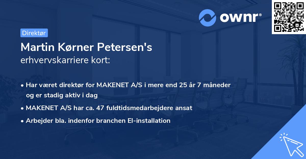 Martin Kørner Petersen's erhvervskarriere kort