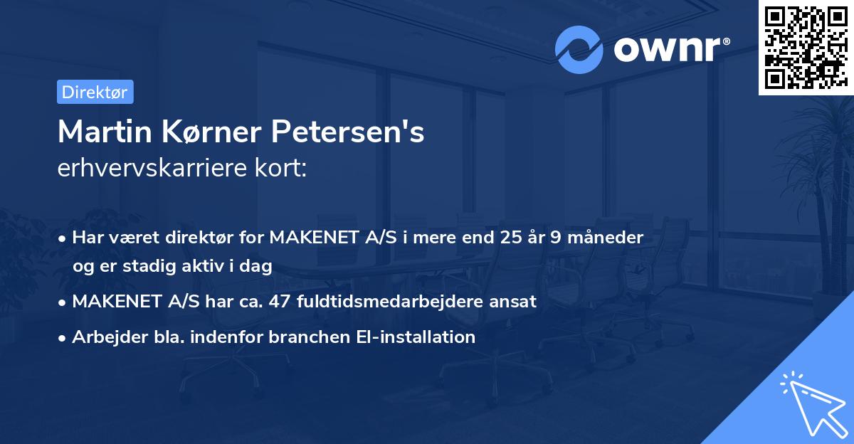 Martin Kørner Petersen's erhvervskarriere kort