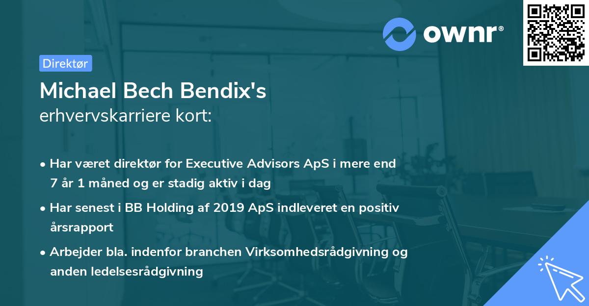 Michael Bech Bendix's erhvervskarriere kort