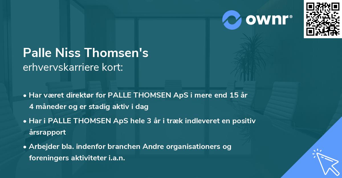Palle Niss Thomsen's erhvervskarriere kort