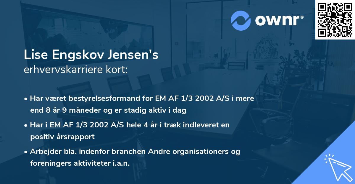 Lise Engskov Jensen's erhvervskarriere kort