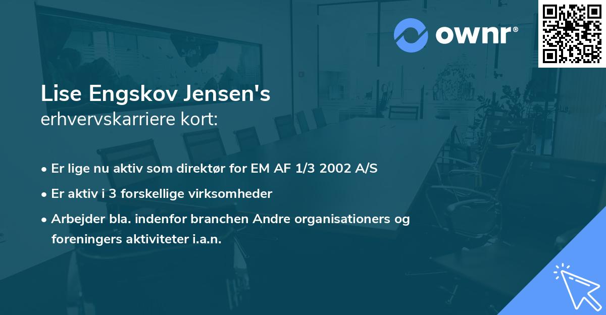 Lise Engskov Jensen's erhvervskarriere kort