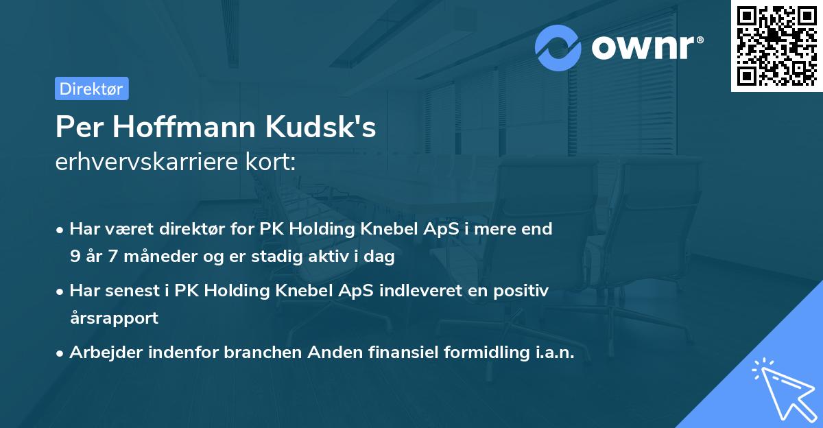Per Hoffmann Kudsk's erhvervskarriere kort