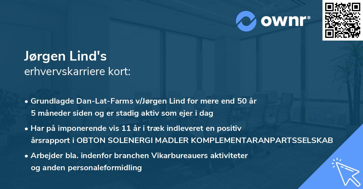 Jørgen Lind's erhvervskarriere kort