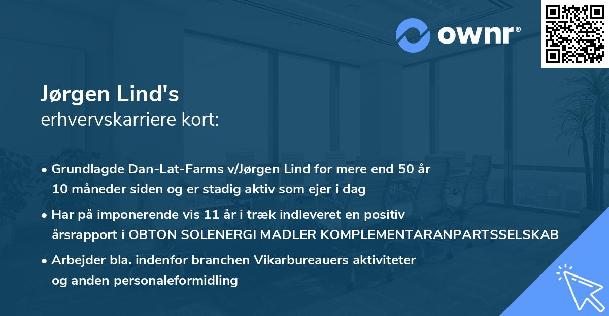 Jørgen Lind's erhvervskarriere kort