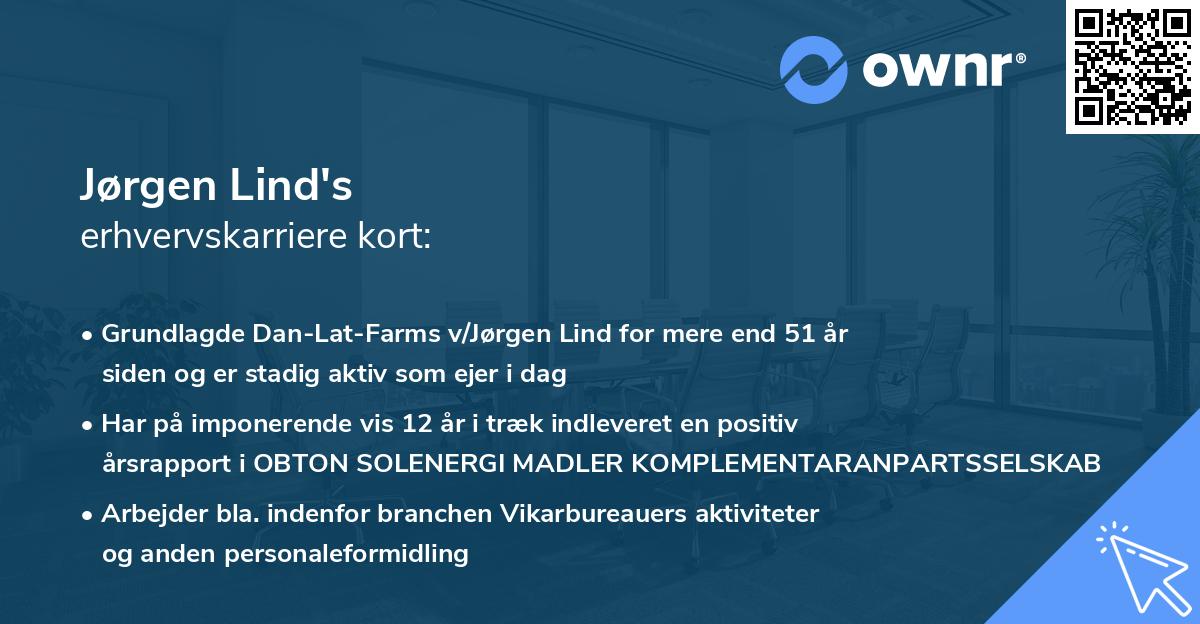 Jørgen Lind's erhvervskarriere kort