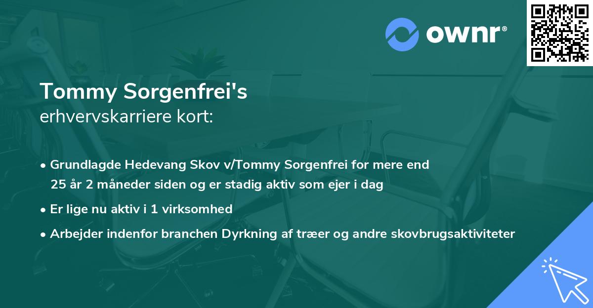 Tommy Sorgenfrei's erhvervskarriere kort