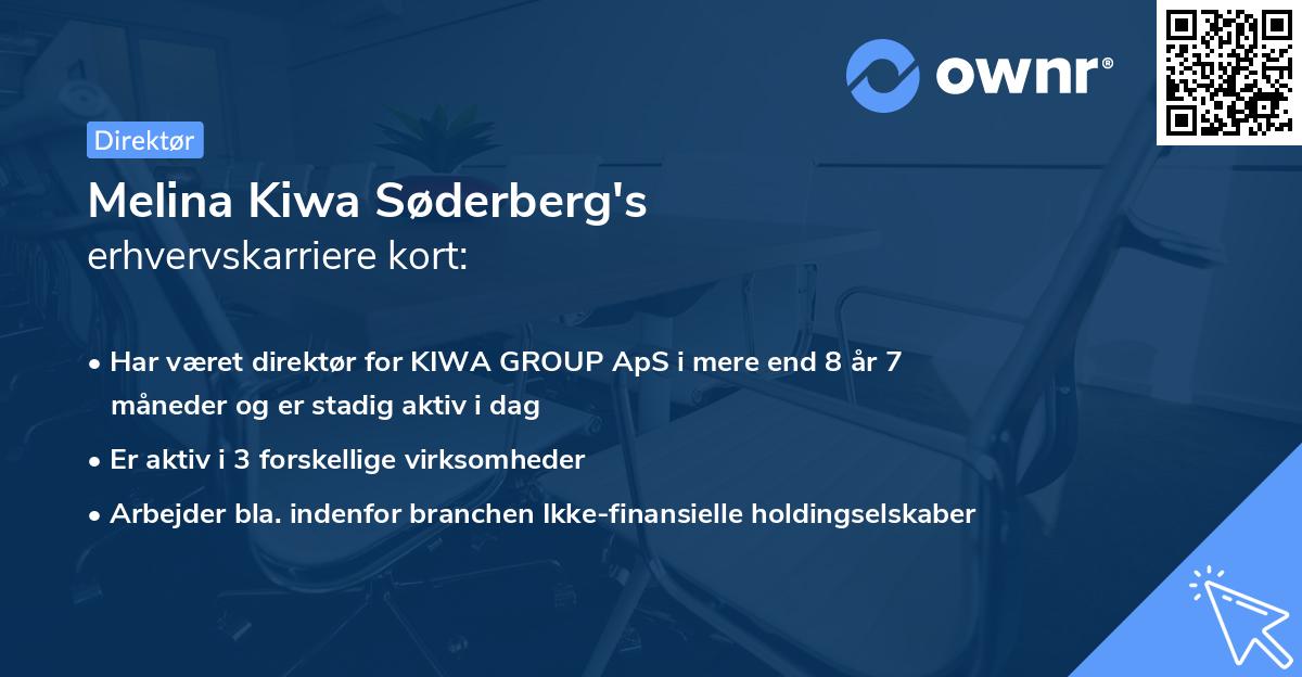 Melina Kiwa Søderberg's erhvervskarriere kort