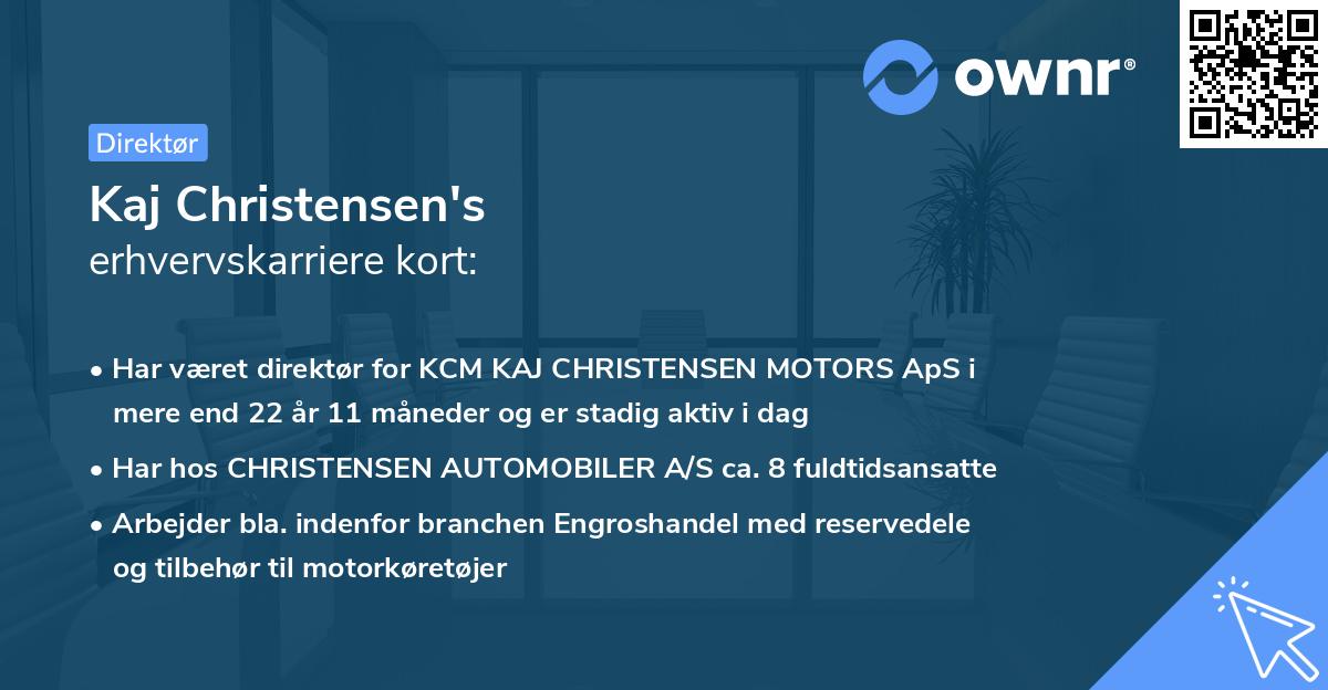Kaj Christensen's erhvervskarriere kort