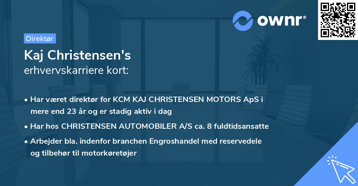 Kaj Christensen's erhvervskarriere kort