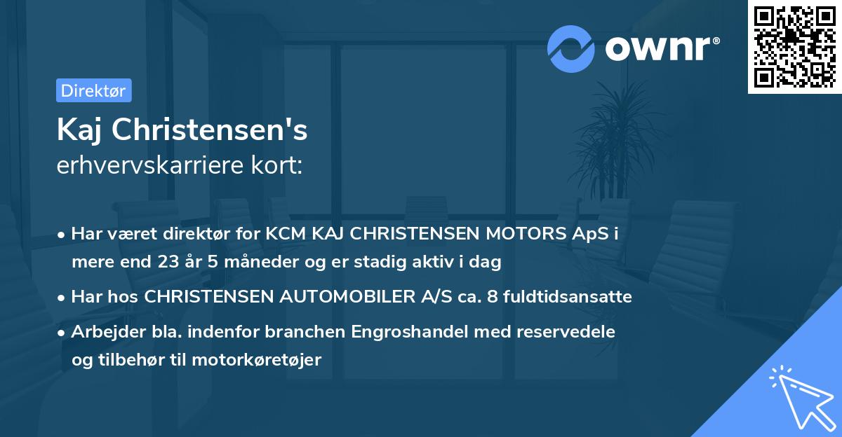 Kaj Christensen's erhvervskarriere kort