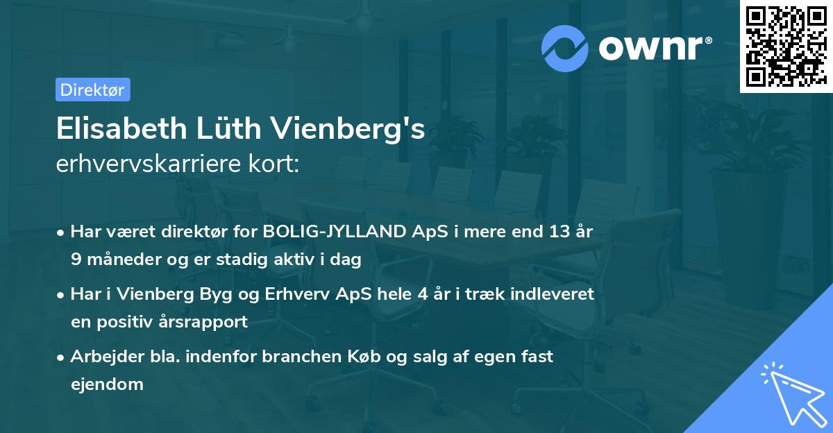 Elisabeth Lüth Vienberg's erhvervskarriere kort