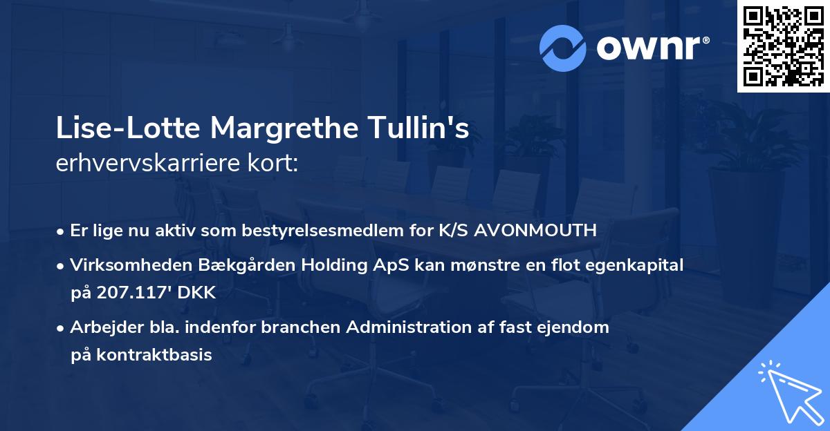Lise-Lotte Margrethe Tullin's erhvervskarriere kort