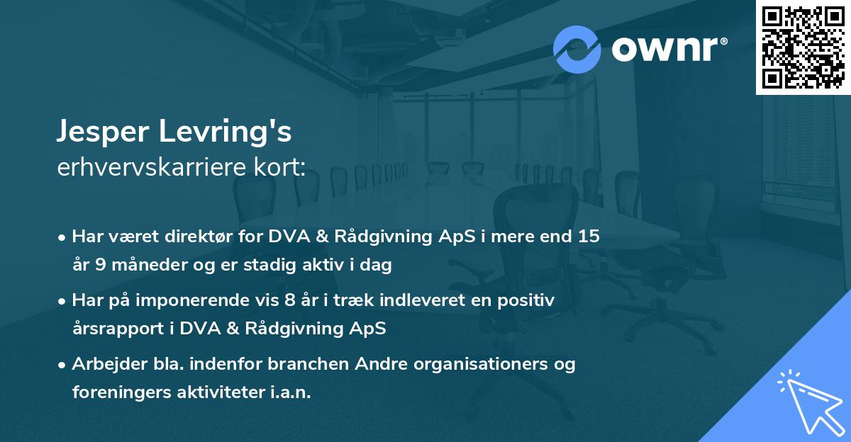 Jesper Levring's erhvervskarriere kort