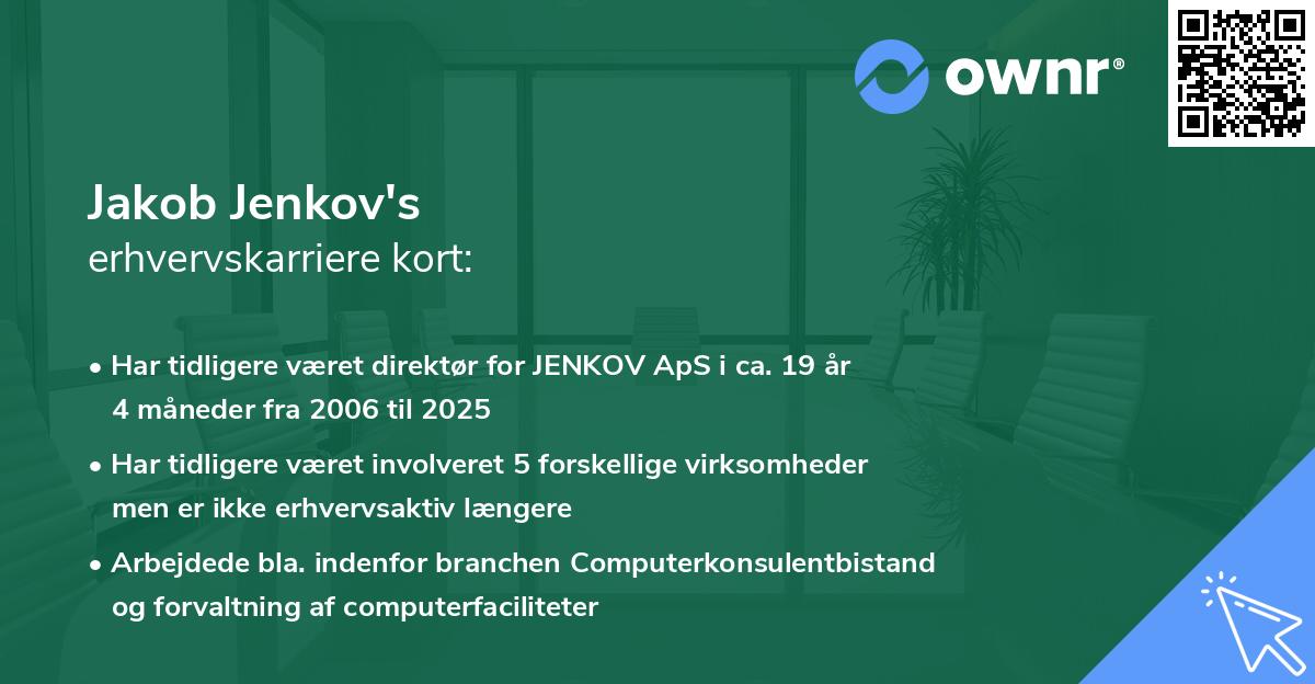 Jakob Jenkov's erhvervskarriere kort
