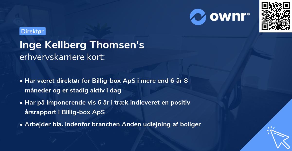 Inge Kellberg Thomsen's erhvervskarriere kort