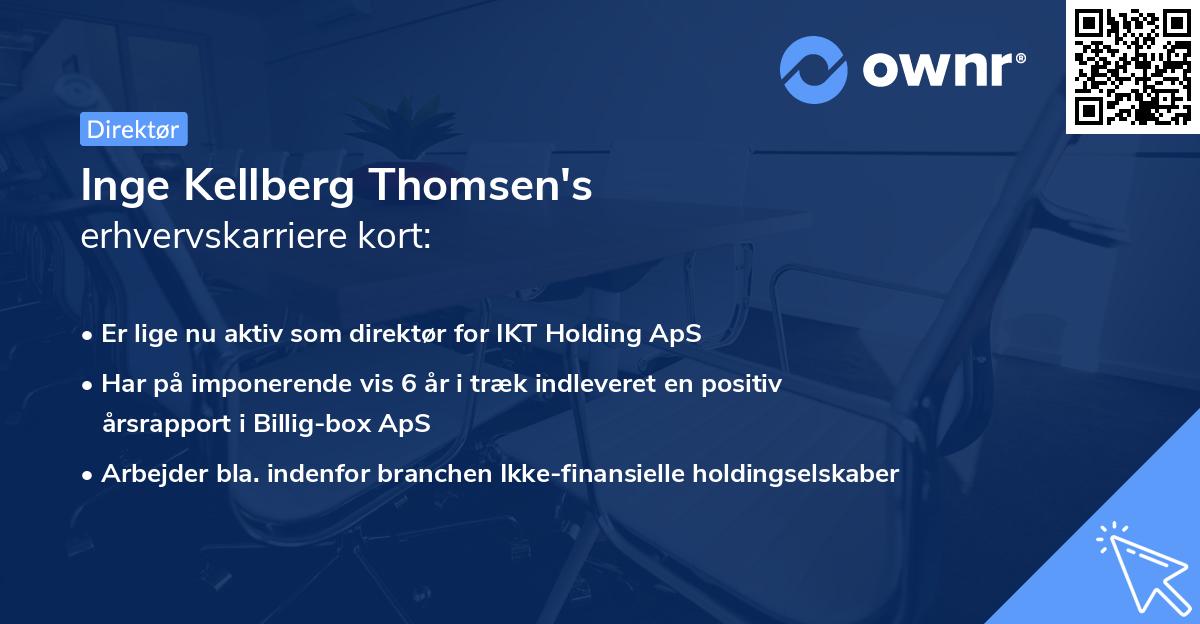 Inge Kellberg Thomsen's erhvervskarriere kort