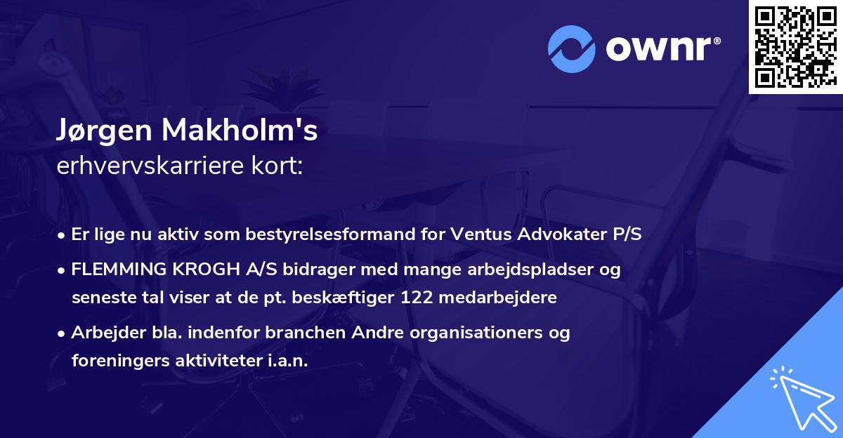 Jørgen Makholm's erhvervskarriere kort