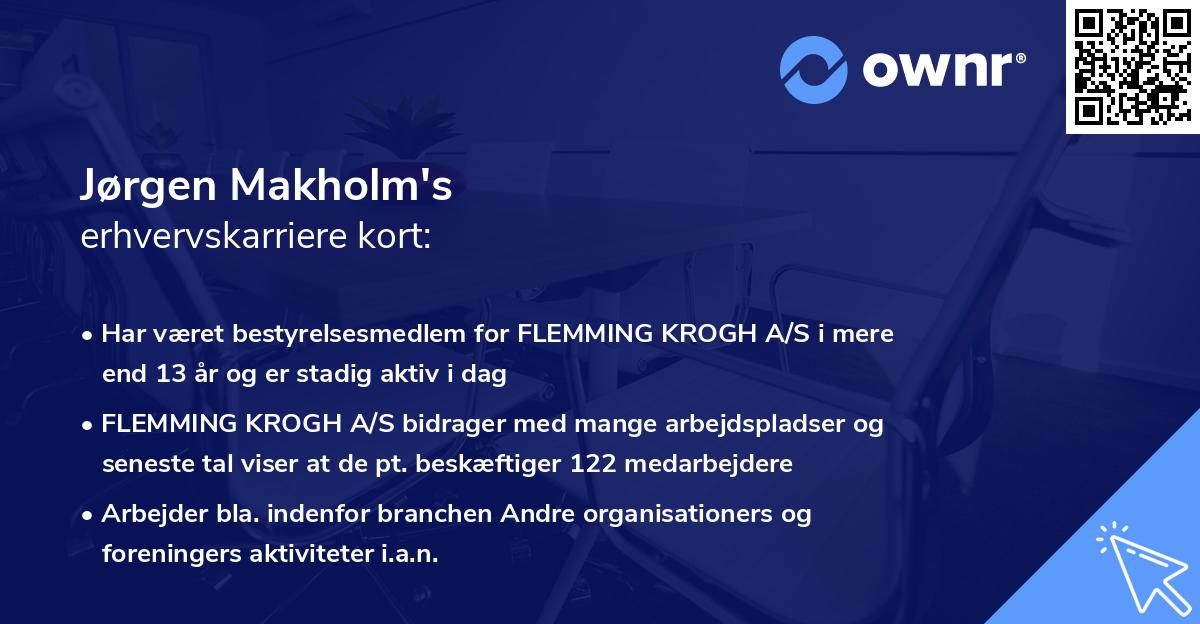 Jørgen Makholm's erhvervskarriere kort