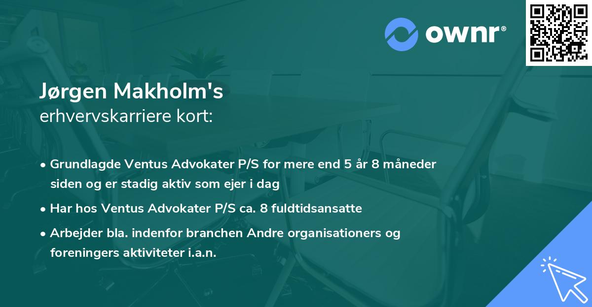 Jørgen Makholm's erhvervskarriere kort