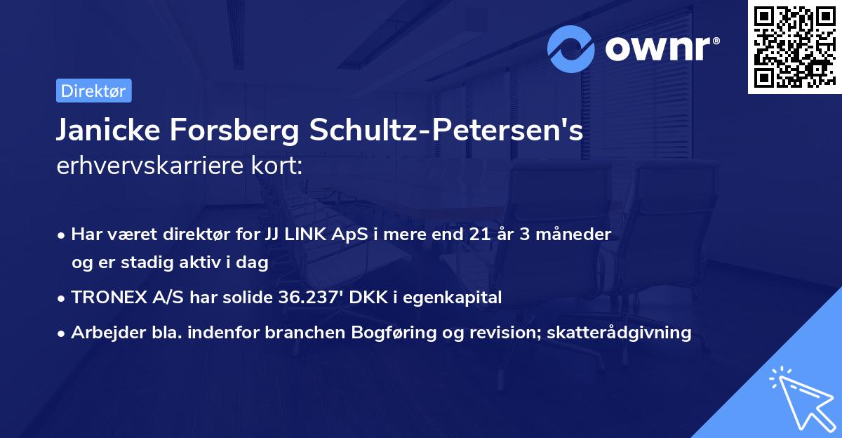 Janicke Forsberg Schultz-Petersen's erhvervskarriere kort