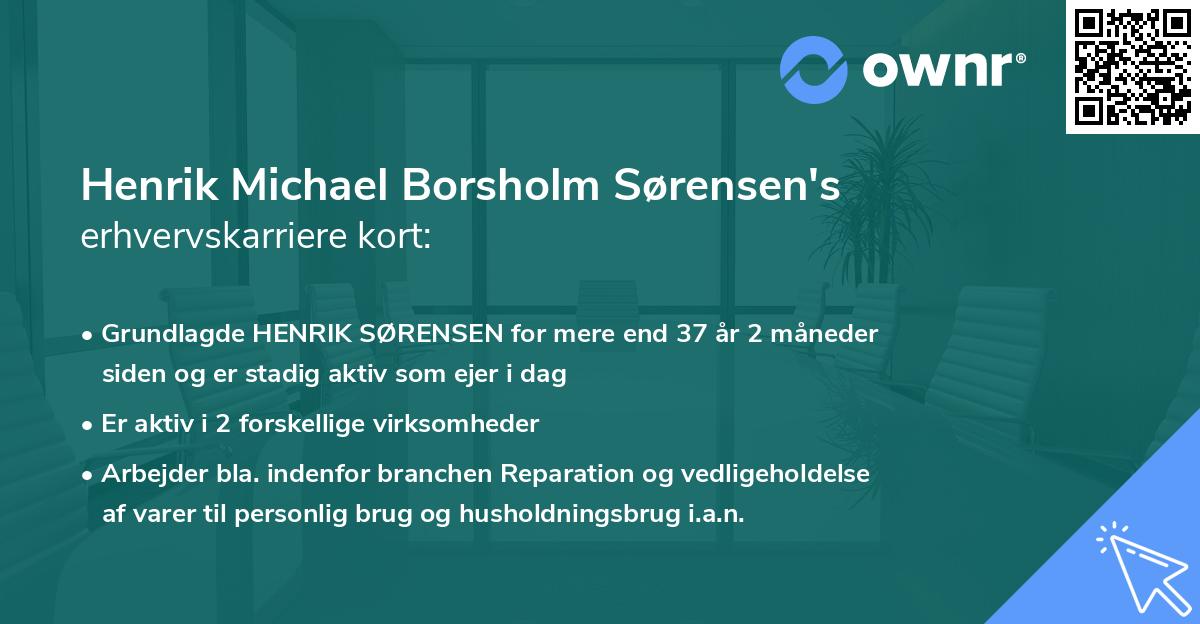 Henrik Michael Borsholm Sørensen's erhvervskarriere kort