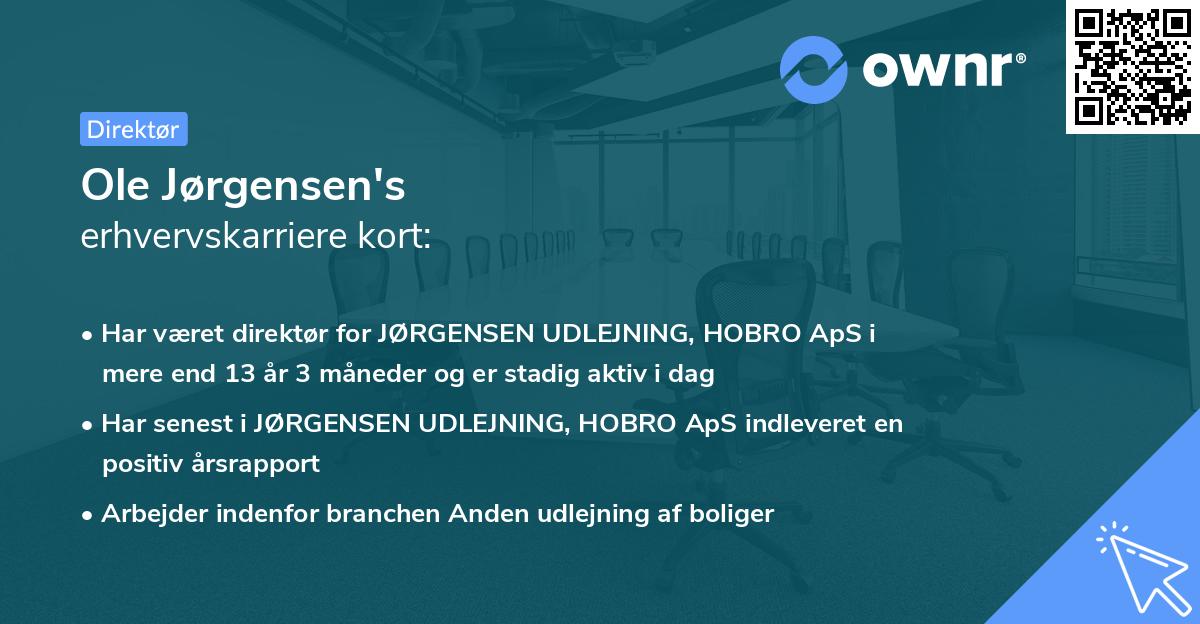 Ole Jørgensen's erhvervskarriere kort