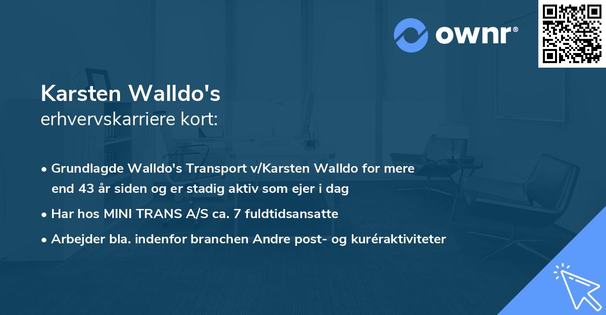 Karsten Walldo's erhvervskarriere kort