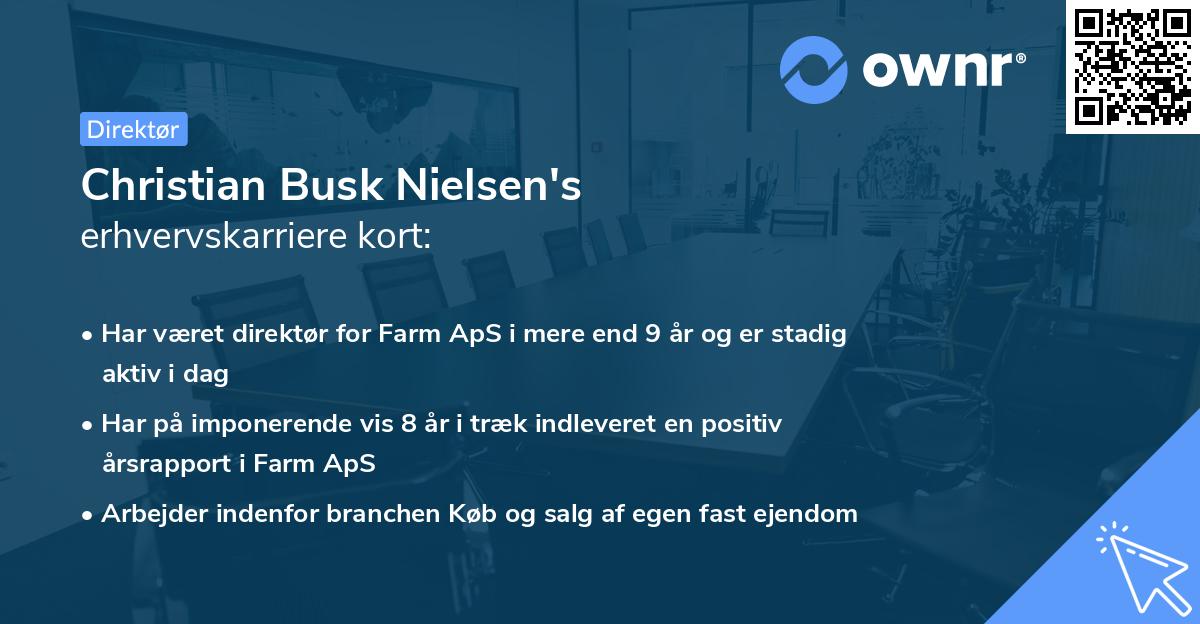 Christian Busk Nielsen's erhvervskarriere kort