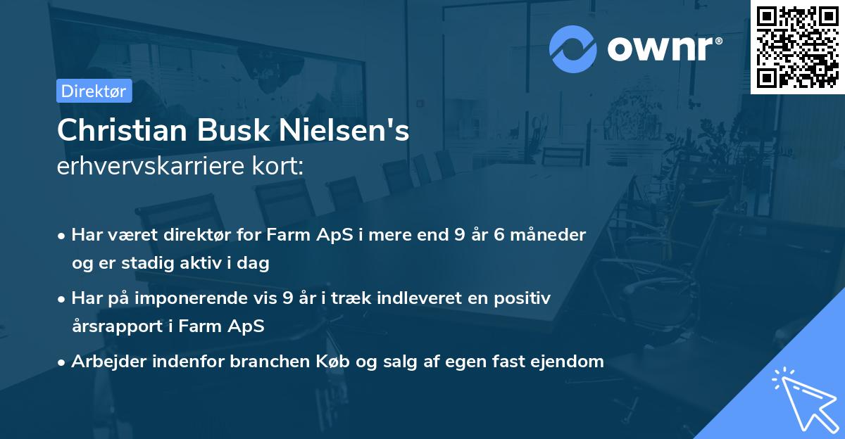Christian Busk Nielsen's erhvervskarriere kort