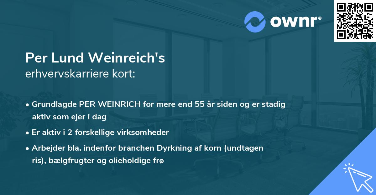 Per Lund Weinreich's erhvervskarriere kort