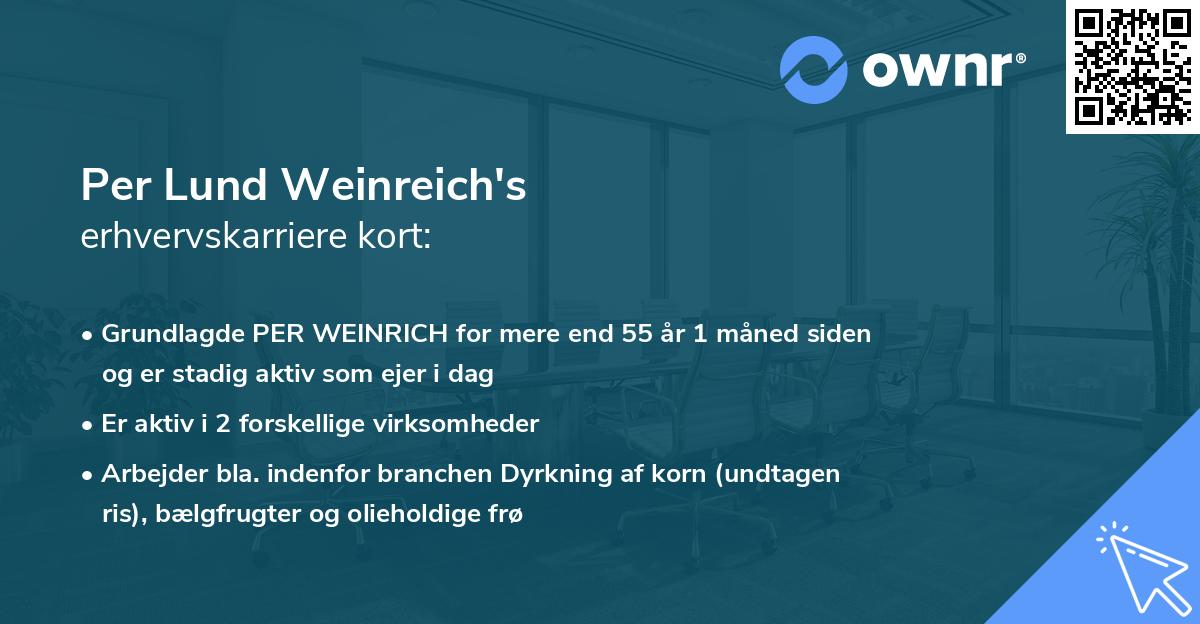Per Lund Weinreich's erhvervskarriere kort