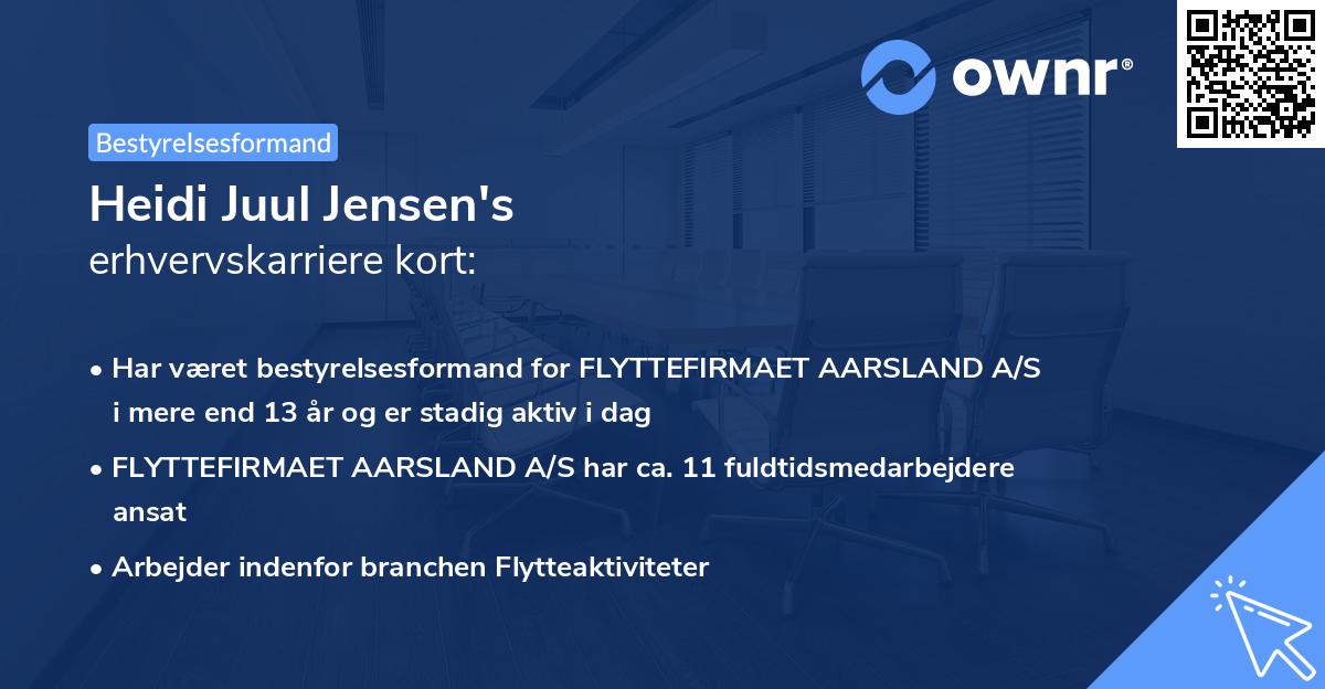 Heidi Juul Jensen's erhvervskarriere kort
