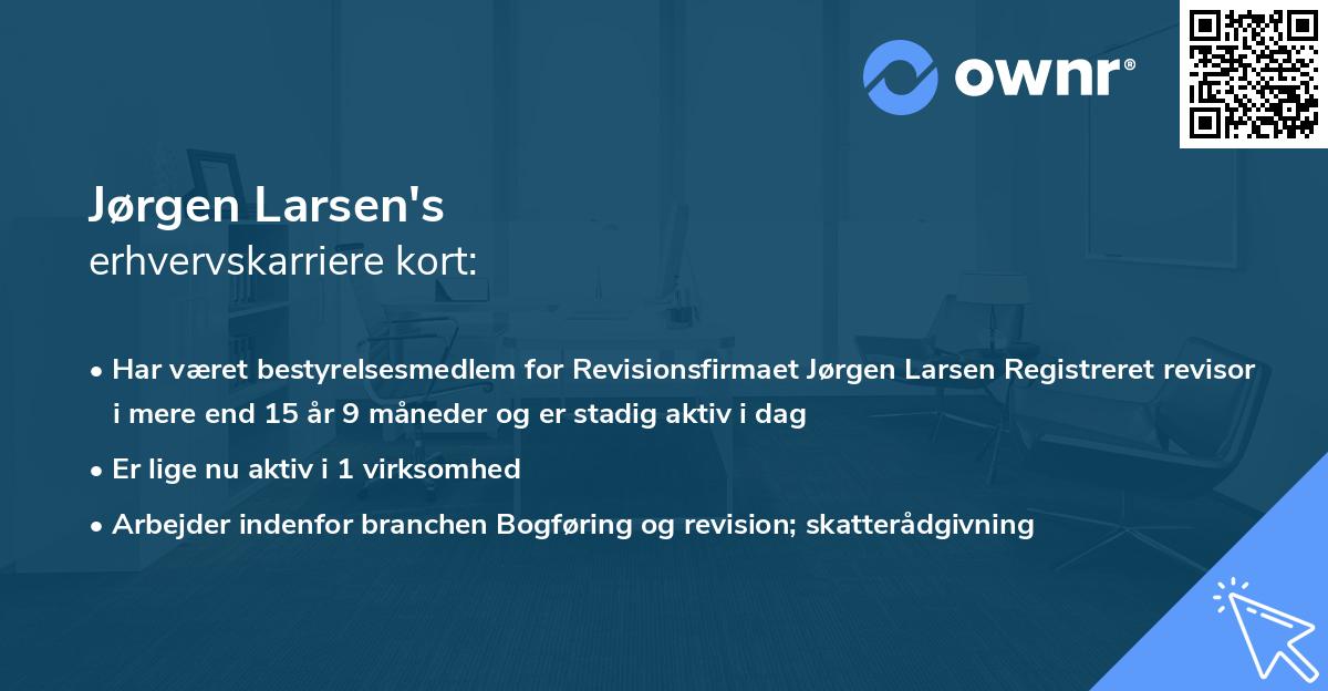 Jørgen Larsen's erhvervskarriere kort