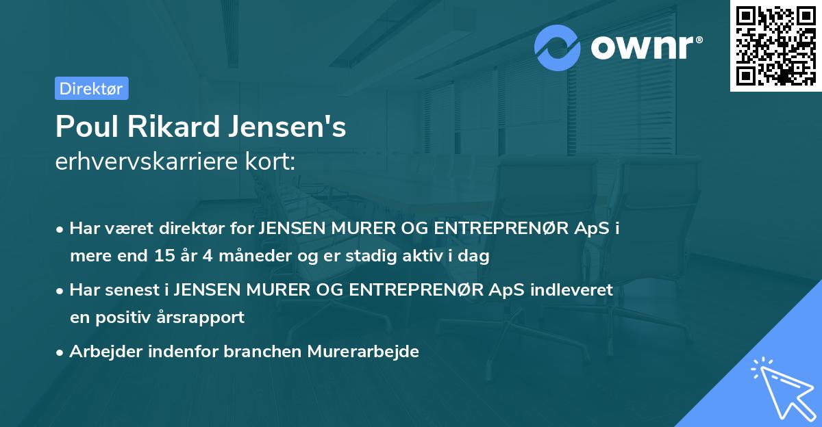 Poul Rikard Jensen's erhvervskarriere kort