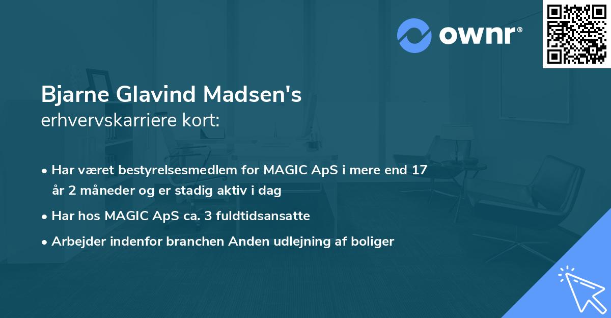 Bjarne Glavind Madsen's erhvervskarriere kort