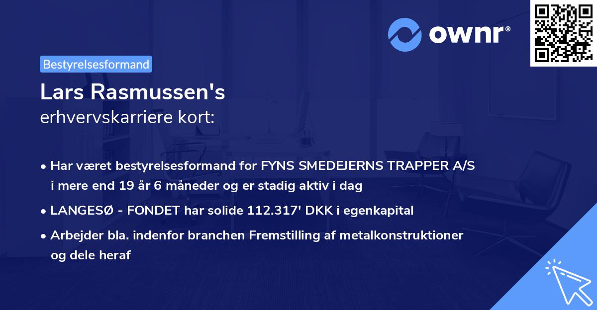 Lars Rasmussen's erhvervskarriere kort