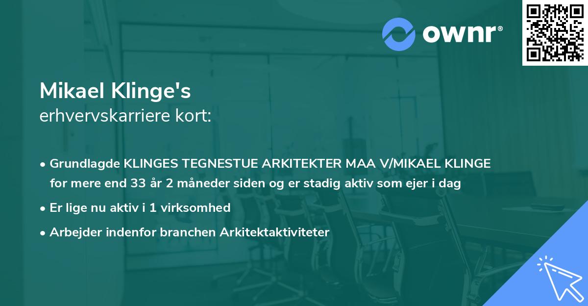 Mikael Klinge's erhvervskarriere kort