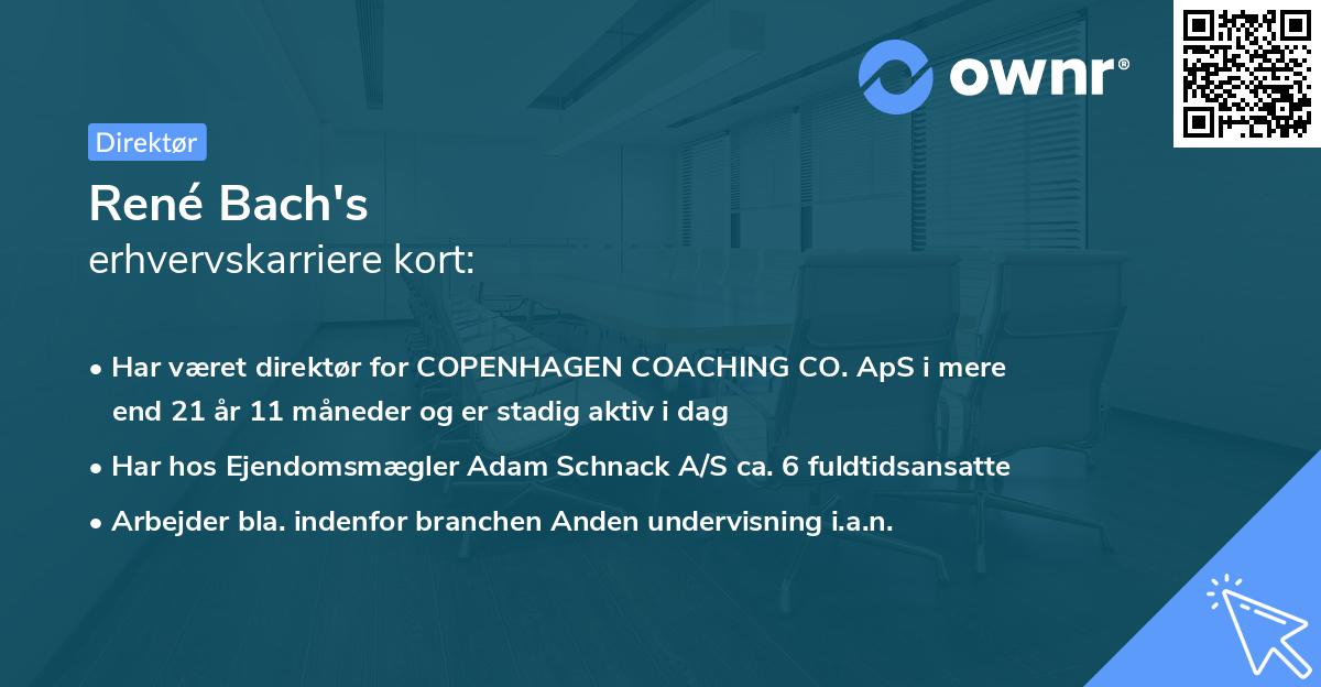 René Bach's erhvervskarriere kort