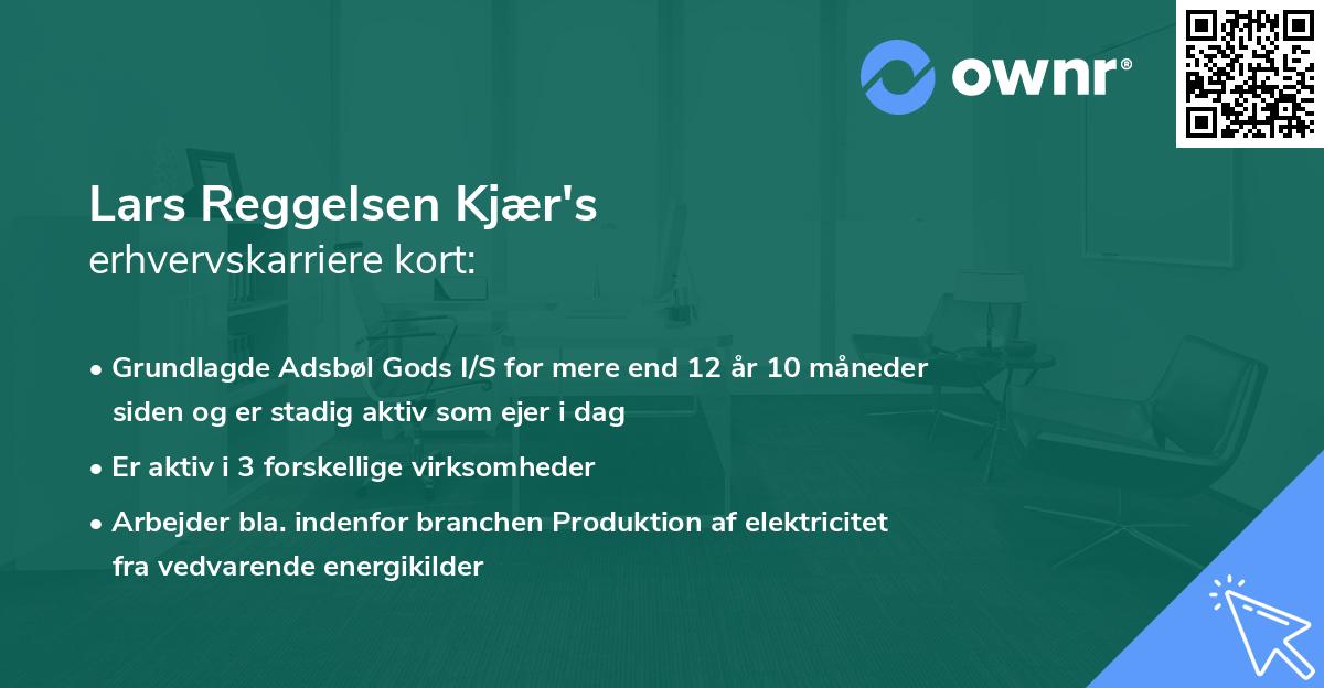 Lars Reggelsen Kjær's erhvervskarriere kort