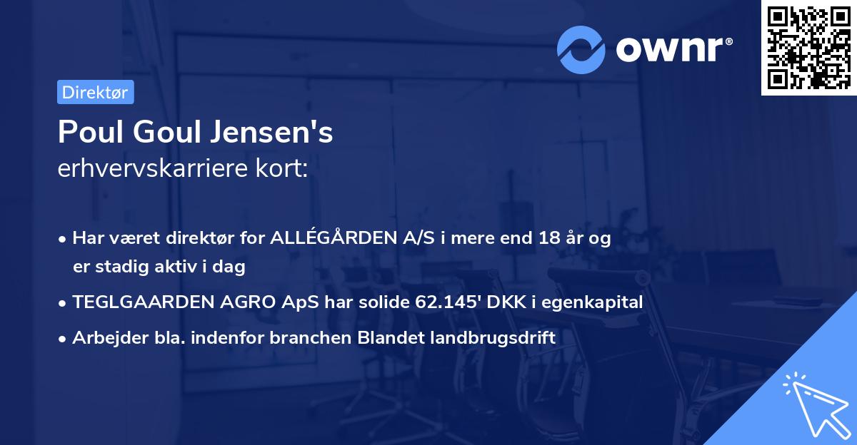 Poul Goul Jensen's erhvervskarriere kort