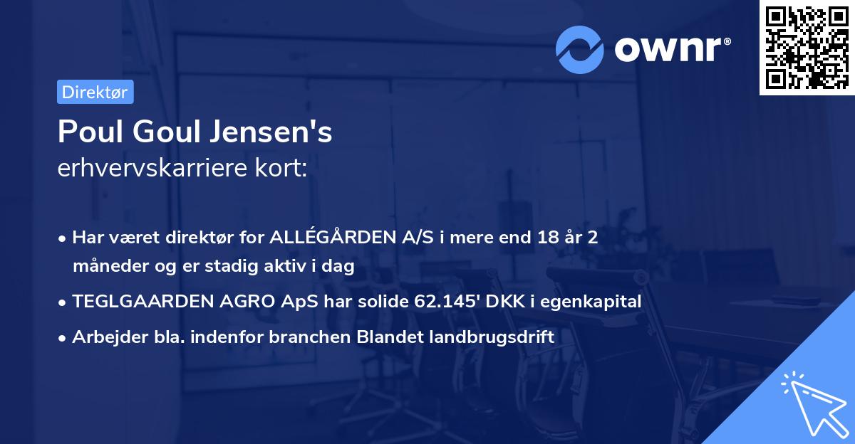 Poul Goul Jensen's erhvervskarriere kort