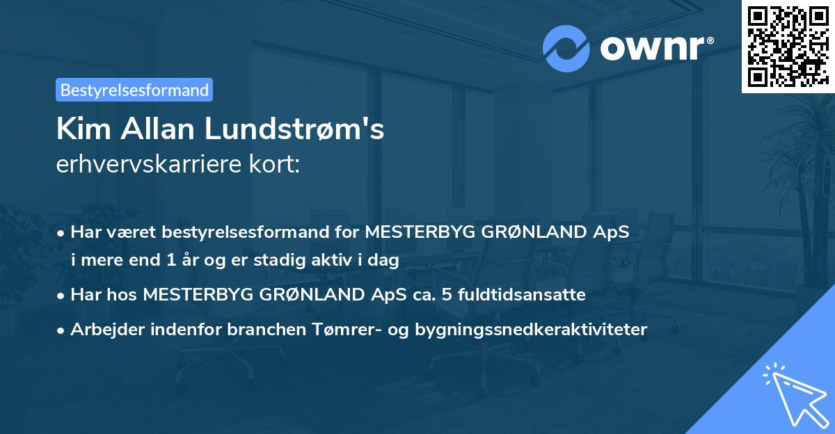 Kim Allan Lundstrøm's erhvervskarriere kort