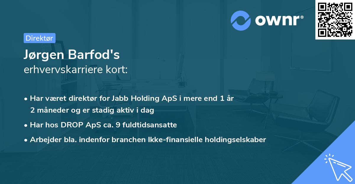 Jørgen Barfod's erhvervskarriere kort