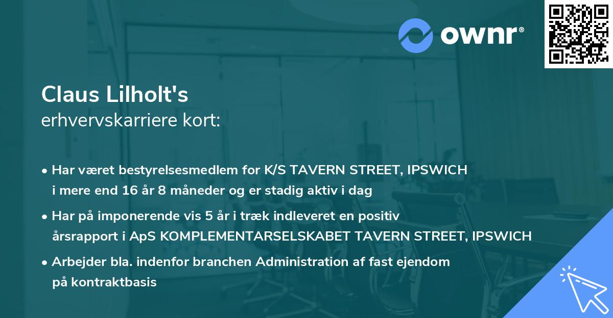 Claus Lilholt's erhvervskarriere kort