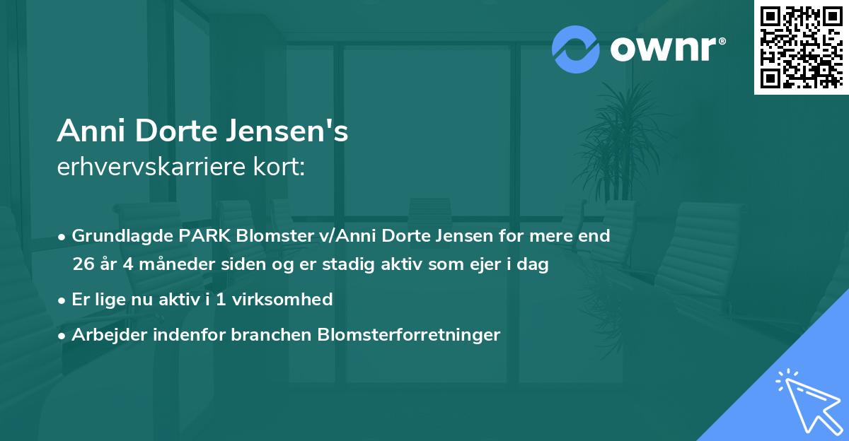 Anni Dorte Jensen's erhvervskarriere kort