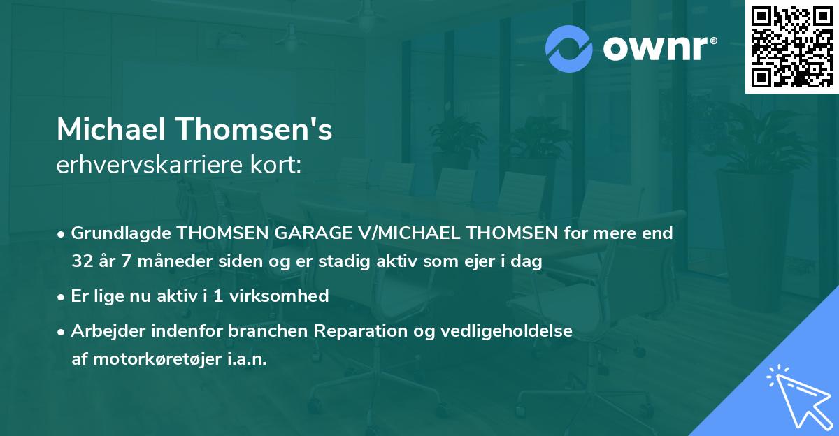 Michael Thomsen's erhvervskarriere kort