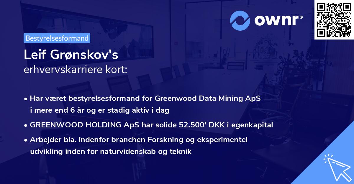 Leif Grønskov's erhvervskarriere kort