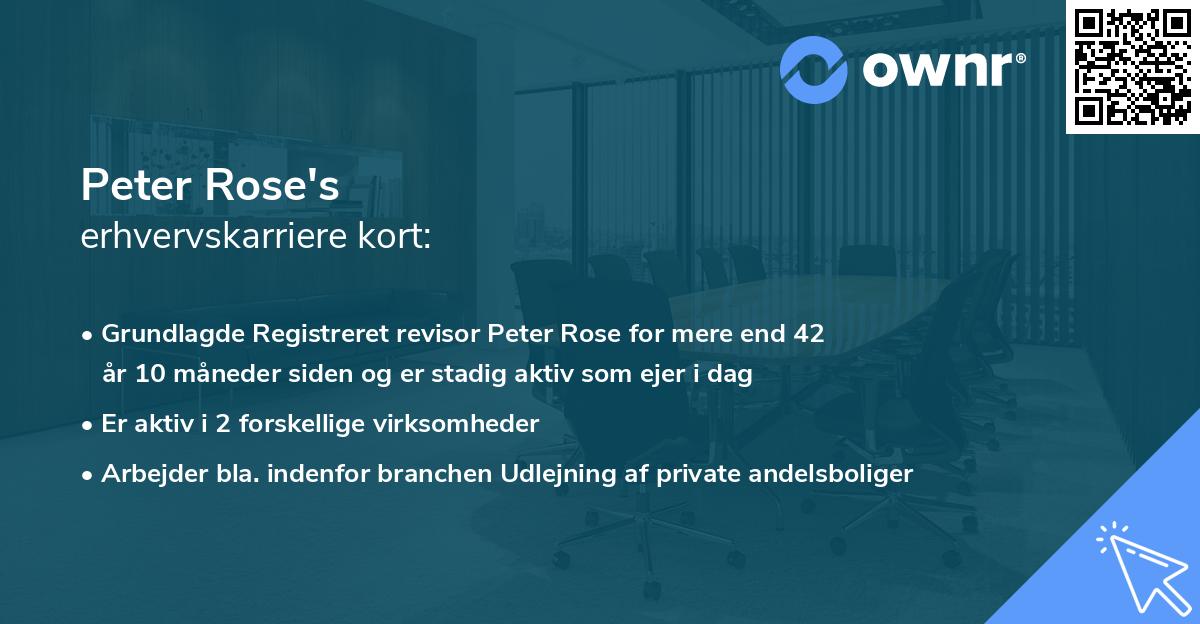 Peter Rose's erhvervskarriere kort