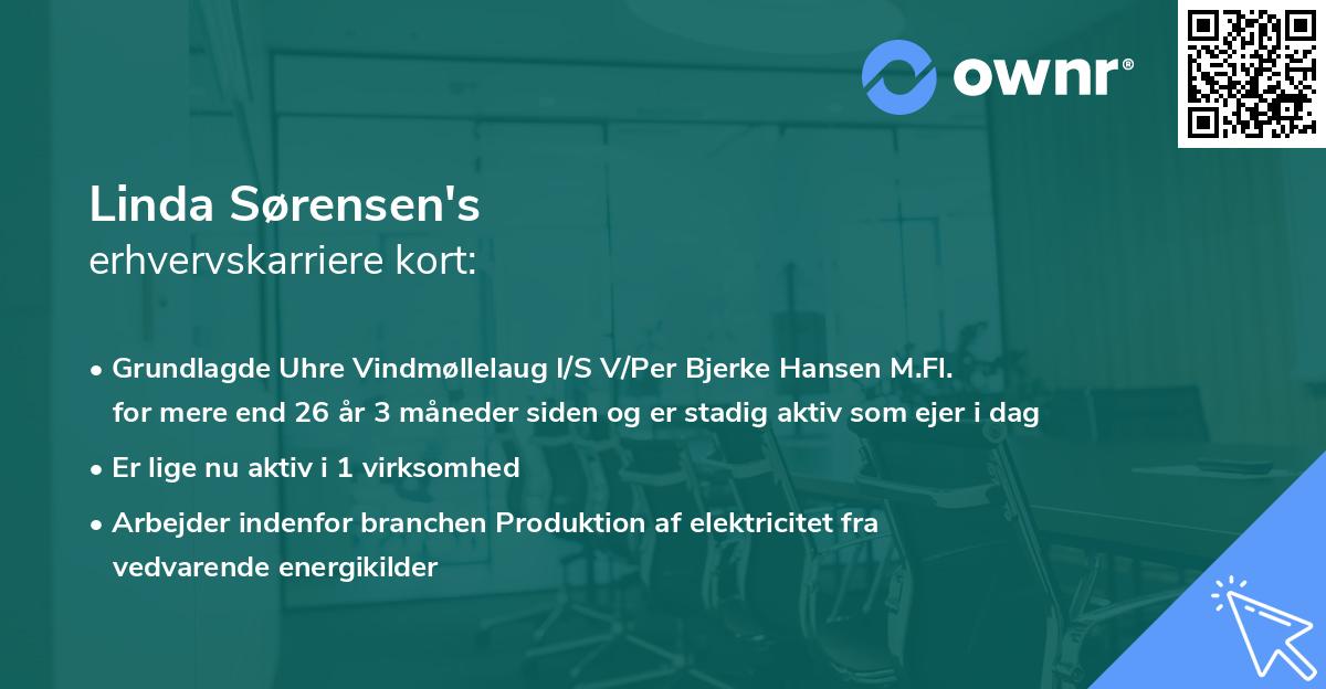 Linda Sørensen's erhvervskarriere kort